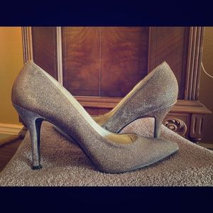 Nine West Silver & Gold Shimmer Heels